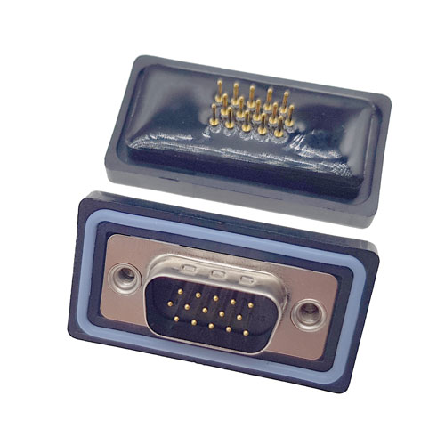 D-SUB-15P公頭180度高密度防水車針連接器 D-SUB-15P公頭180度高密度防水車針連接器