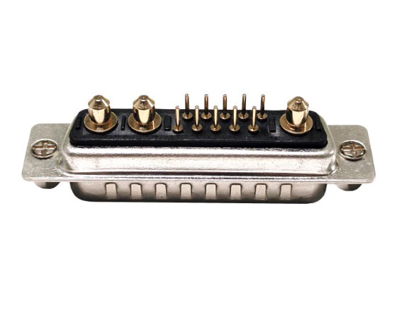 大電流 13W3 公頭 直插板 前鉚螺母 黑膠連接器